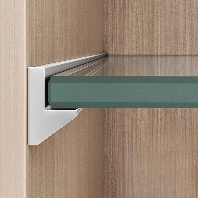 Aluminum Alloy Shelf Bracket Universal Fit for Glass Wood Panels High Load Capacity Spring Clip Installation No Nails Required
