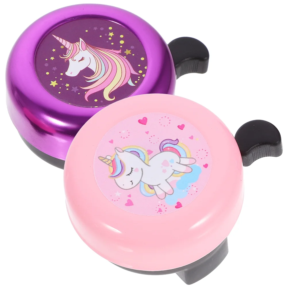 

2 Pcs Bike Bell For Kids Cartoon Unicorn Bicycle Bell Bike Accessories Biker Accessories Men Bike Ring Safe Use