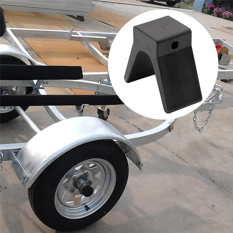 

V-Style Boat Trailer Bow Stop Block Trailer Rubber Bow Stop Non Marking Mounting Hole 2 Inch Width 4 Inch V-Span-A99D