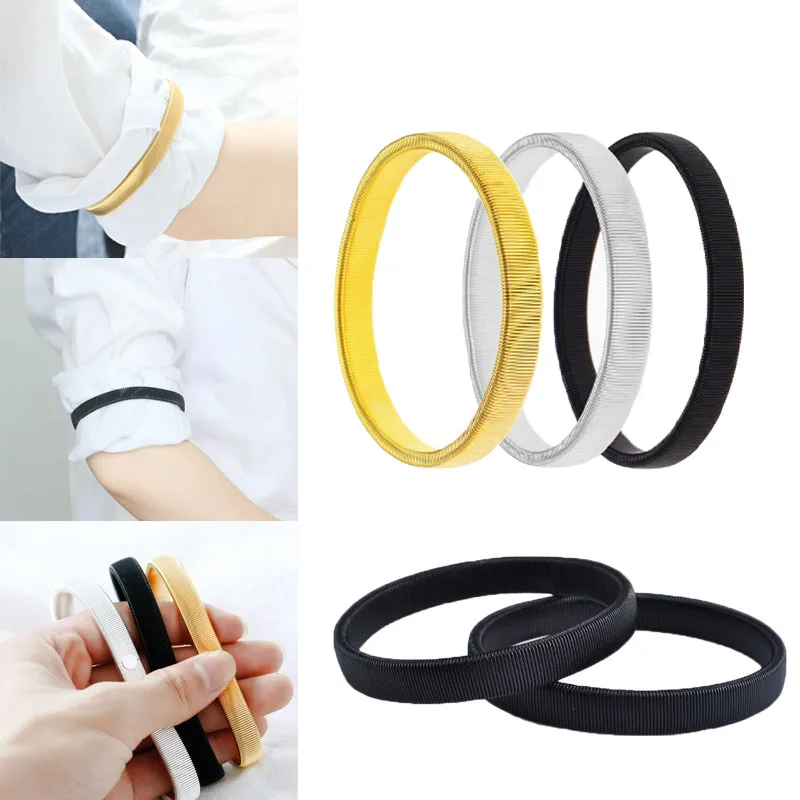 1/2pc masculino elástico braço banda unisex elástico camisa manga titular elástico elástico manga de metal ligas acessórios de roupas