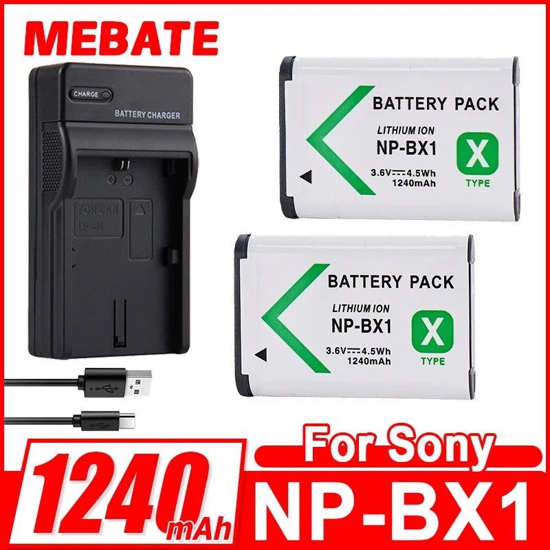1240mAh 3.6V NP-BX1 Battery Suitable for Sony RX100 H400 RX1R HX300 HX400 HX50 M6 M7 X3000R X3000 AS300
