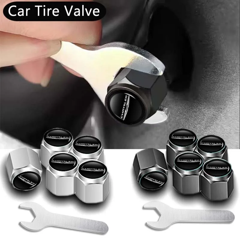 5Pcs Aluminum Alloy Car Valve Caps Dust Covers Rim Accessories For Chrysler 300c Android Town Country Grand Voyager PT Cruiser