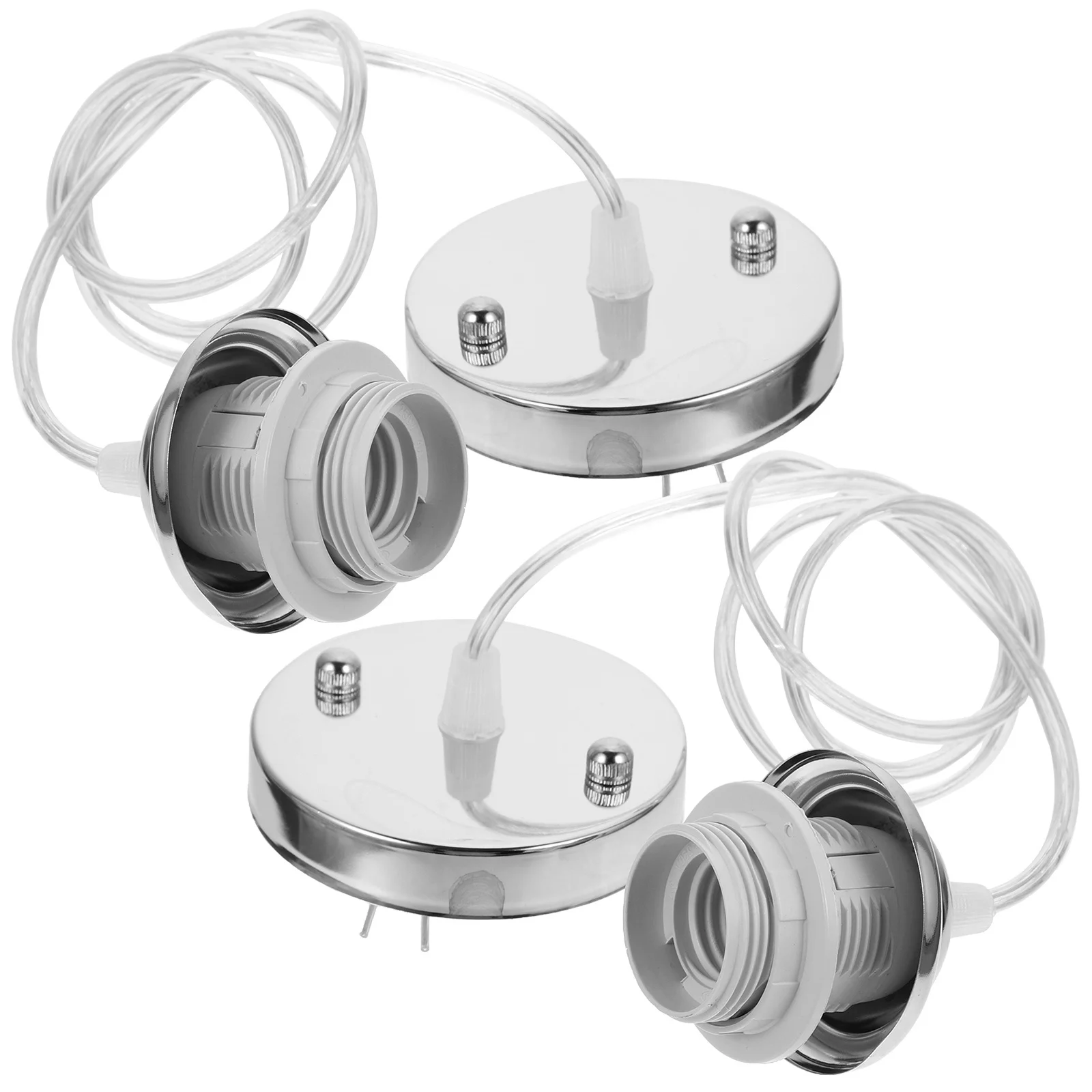 

2pcs E27 Screw Socket Ceiling Hanging Light Fixture Holder With 1M Cord Metal Bulb Base For Led Bulbs Pendant Lamp Kit Wall