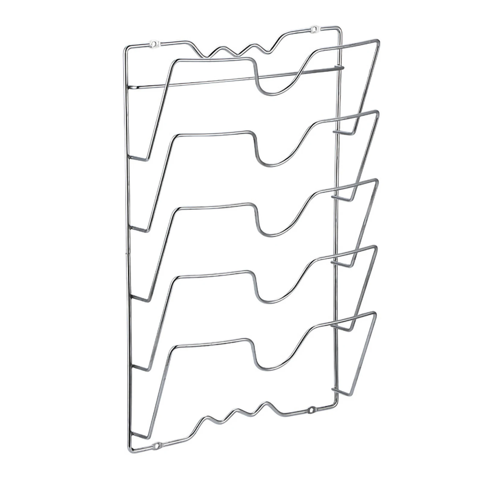Rack multifuncional sem ferrugem para cozinha, tampa de panela de parede, tampa de 5 camadas, organizador de metal, armazenamento