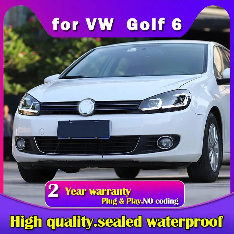 

Car Styling for VW Golf 6 Headlight 2009-2012 Dynamic Signal Golf6 LED DRL Hid Head Lamp Angel Eye Bi Xenon Beam Accessories