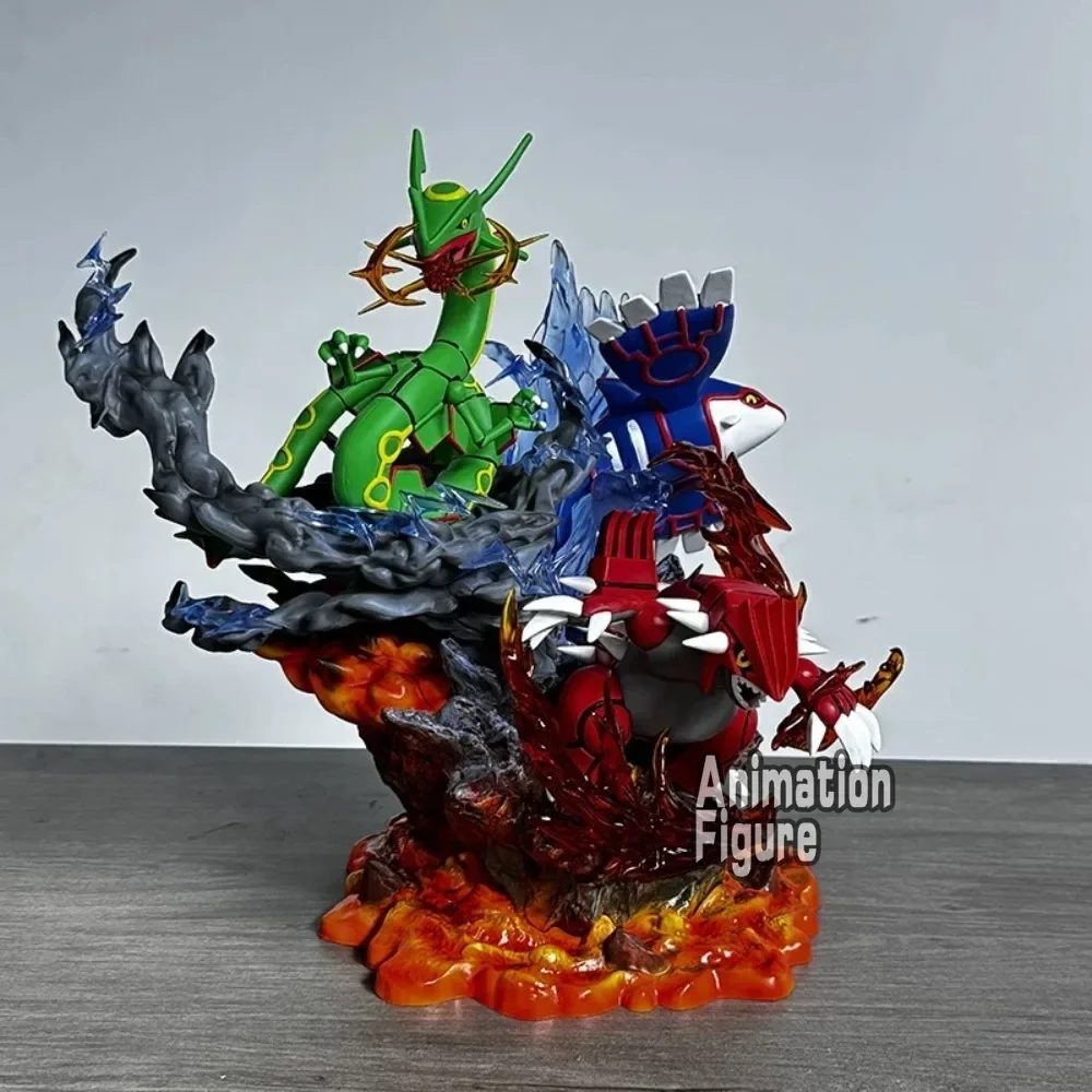 35 cm/13.78in Anime Pokemon Figure Groudon Kyogre Rayquaza figurines d'action Pvc Collection modèle jouets pour enfants cadeaux