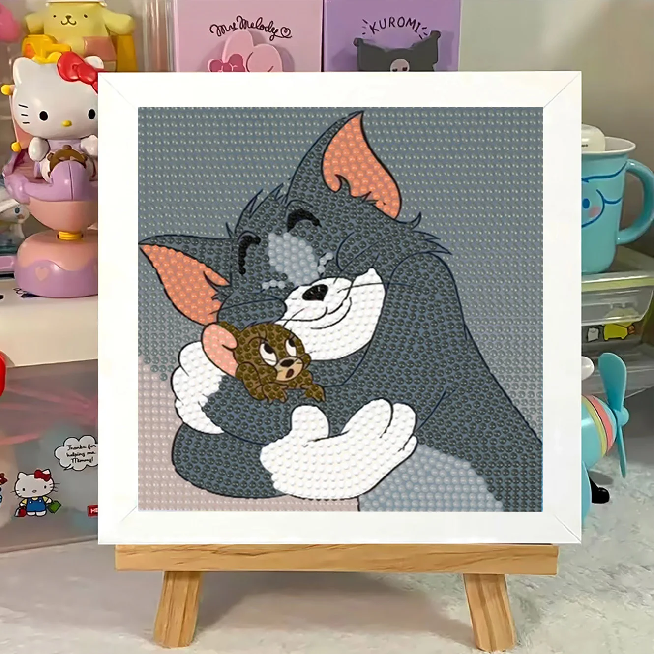 

MINISO&Tom&Jerry Cartoon Crystal Diamond Frame Decoration Painting Handmade DIY Cross Embroidery Paste Set Children's Gift