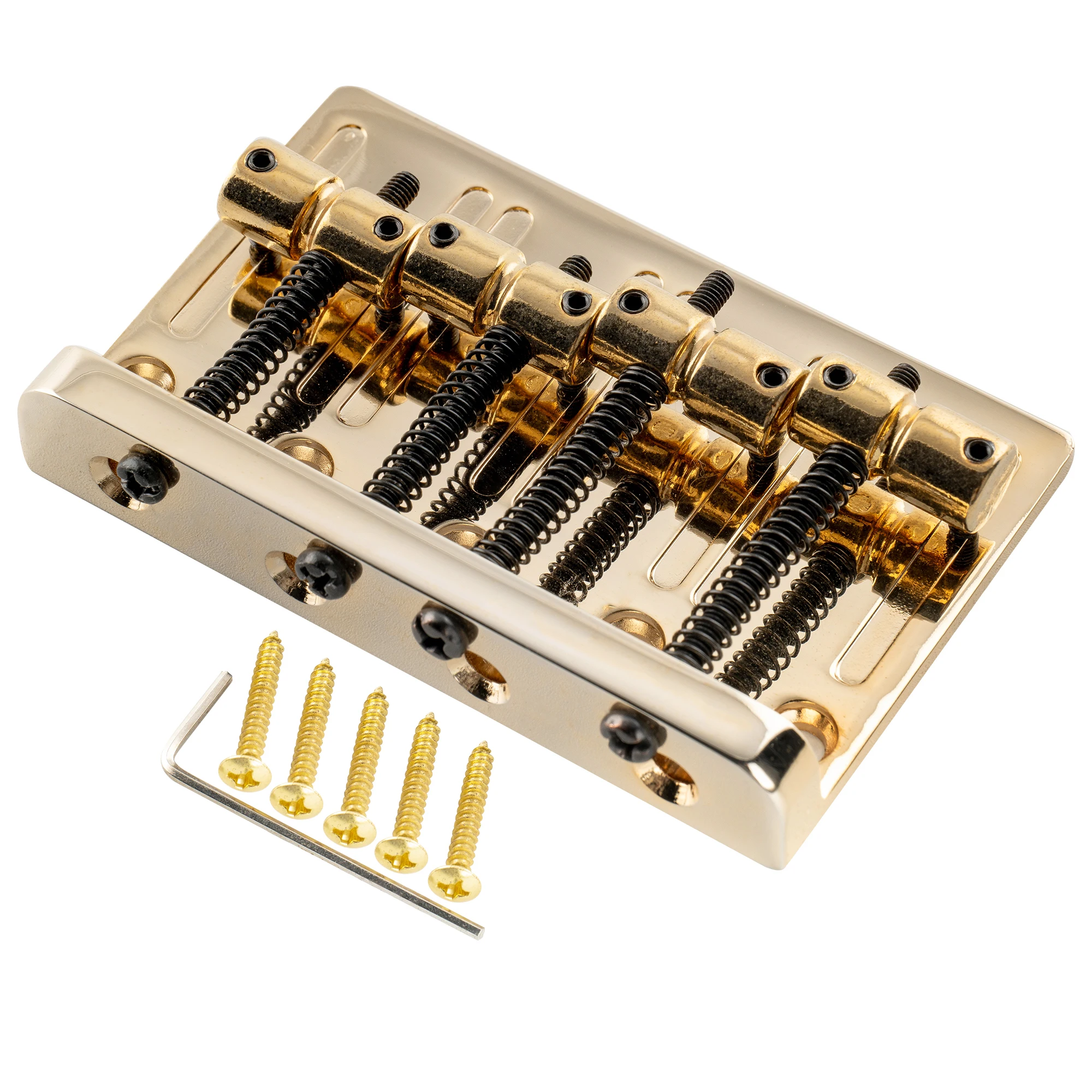 Musiclily Pro 57mm (2-1/4 inch) String Spacing Heavy Duty 4-String Bass Bridge Assembly