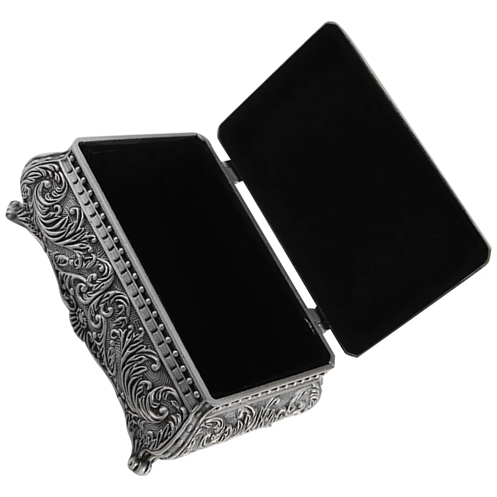 

Vintage Style Metal Jewelry For Rings Earrings Storage Portable Lightweight Trinket Case Organizer Alloy Box Dresser Tabletop