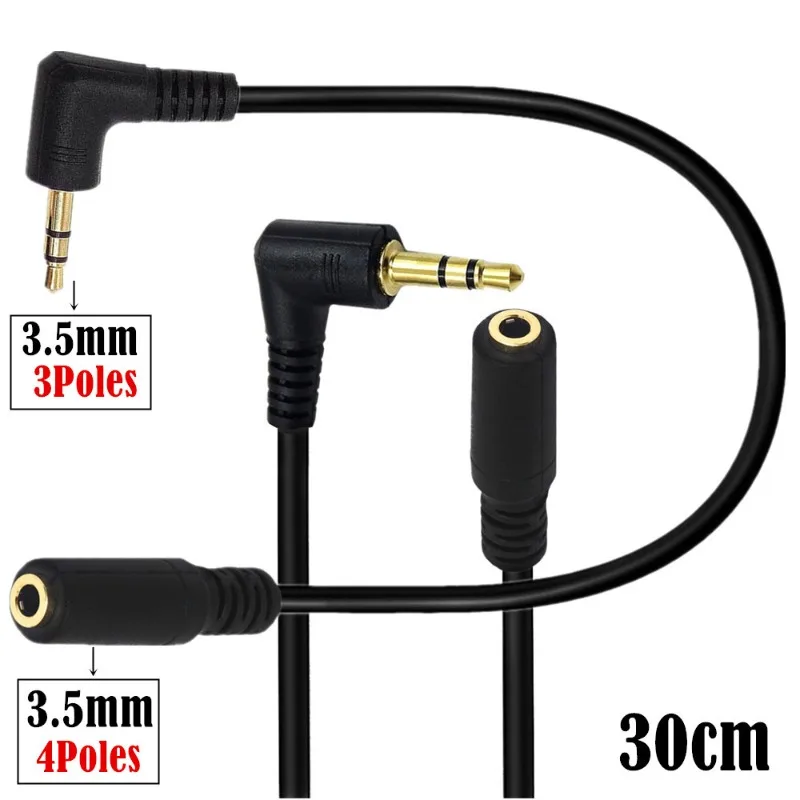 

Computer Earphones To Mobile Phone Audio Adapter Cable DC3.5 Male To Female 3-level Male To 4-level Female 0.3 Meters