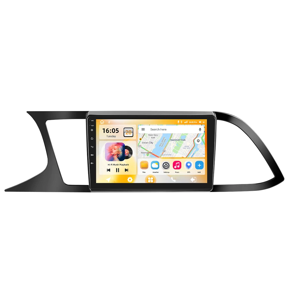 Podofo Wireless Carplay 2Din Android Auto-Multimedia-Player für SEAT Leon 2015-2018 Intelligente Systeme GPS 4G WIFI FM RDS DSP
