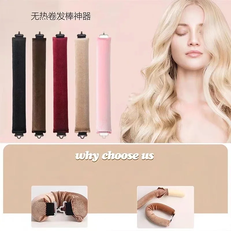 3Pcs Heatless Hair Curlers Curling Rod Women Headband No Heat Hair Rollers Lazy Curls with Hook Soft Flexi Rod Hair Styling Tool
