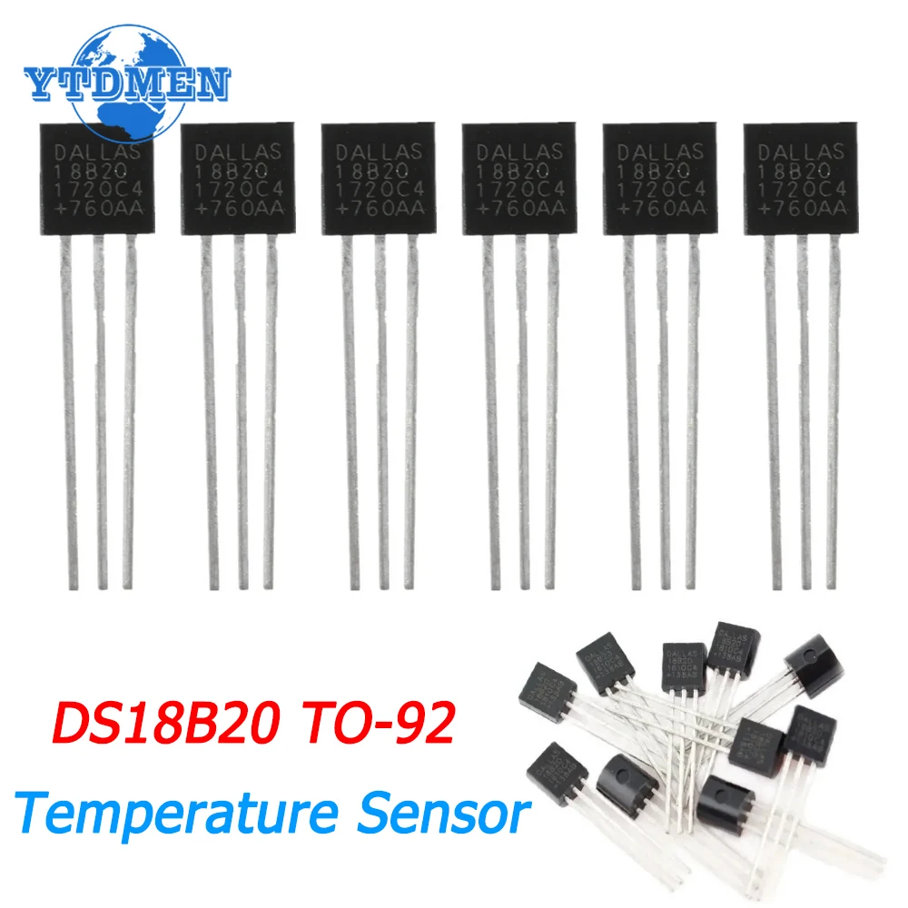 10 Uds DS18B20 Chip Sensor de temperatura TO-92 18B20 Chip electrónico DIY termómetro Digital programable electrónico-55 ° C a 125 ° C