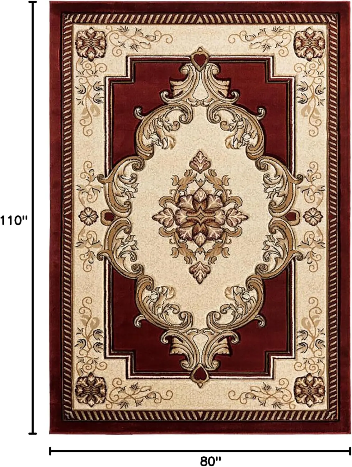 6X9 Area Rugs Boho Glamour Thick Plush Oriental Rug Traditional Carpet Floral Medallion Rugs For Living Room And Bedroom Floor