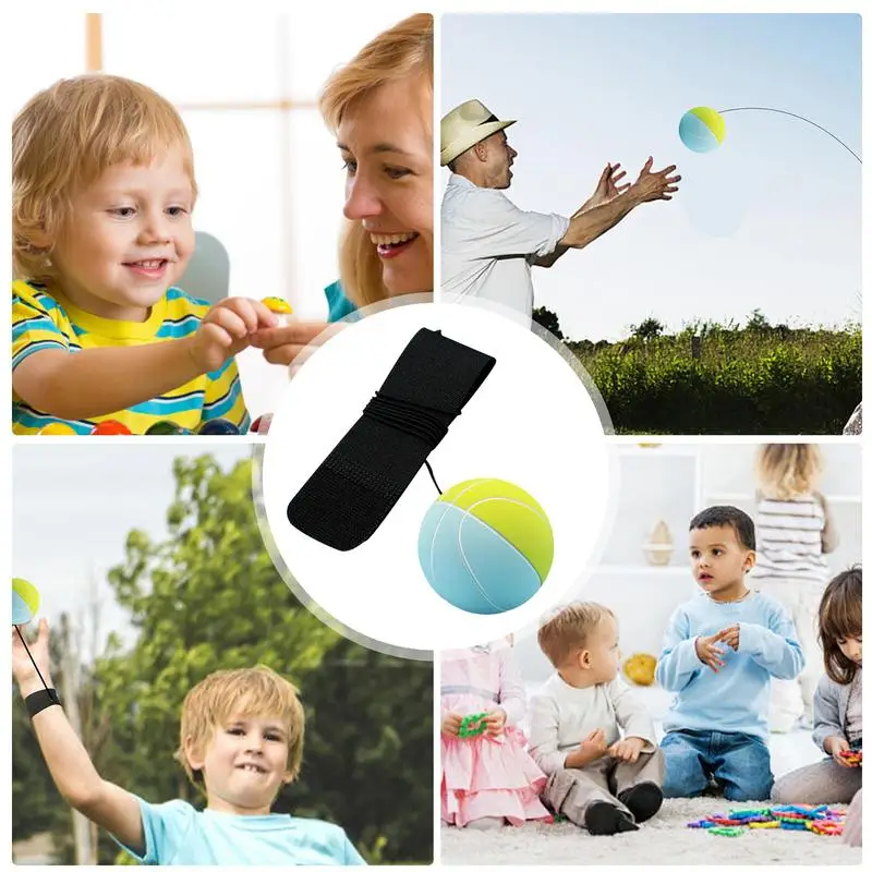 Bracelet boule de retour gonflable retour en caoutchouc Sport chaîne balle élastique poignet gonflable chaîne jouet pour adolescents garçons filles enfants