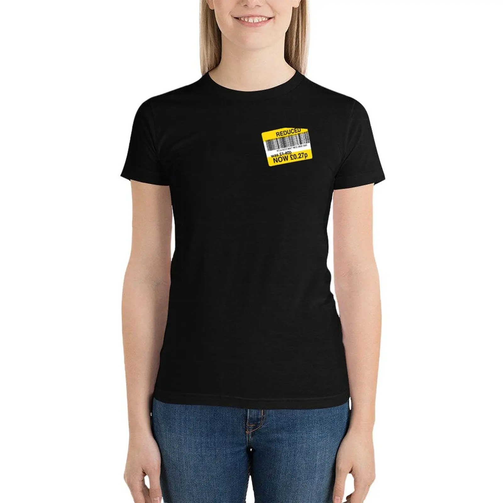 

Tesco Reduced Yellow Sticker - Grab a bargain T-Shirt Aesthetic clothing cute tops cotton t shirts Women