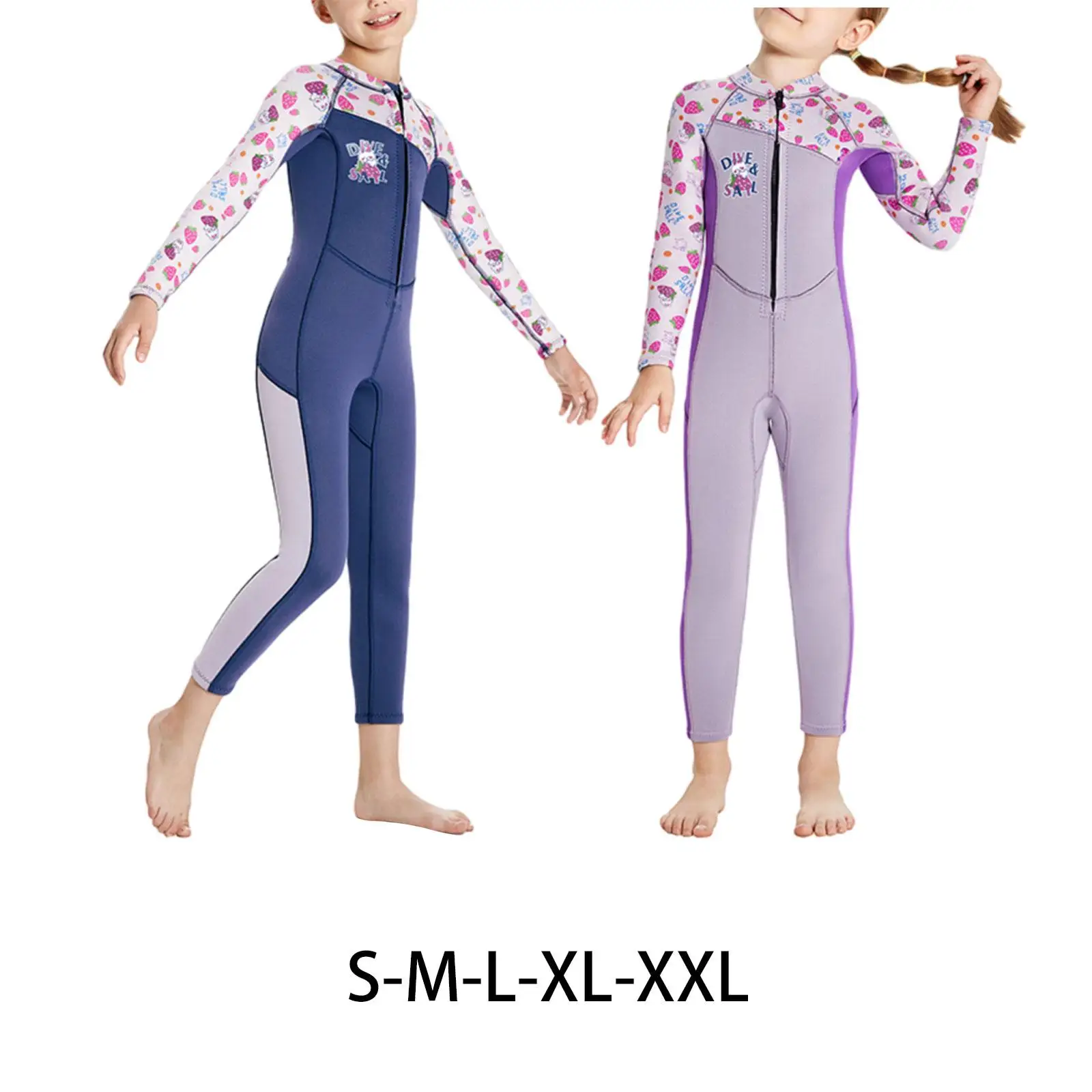 

Kids Wetsuit for Girls Thermal Full suits 2mm Neoprene Water Resistant Keep Warm