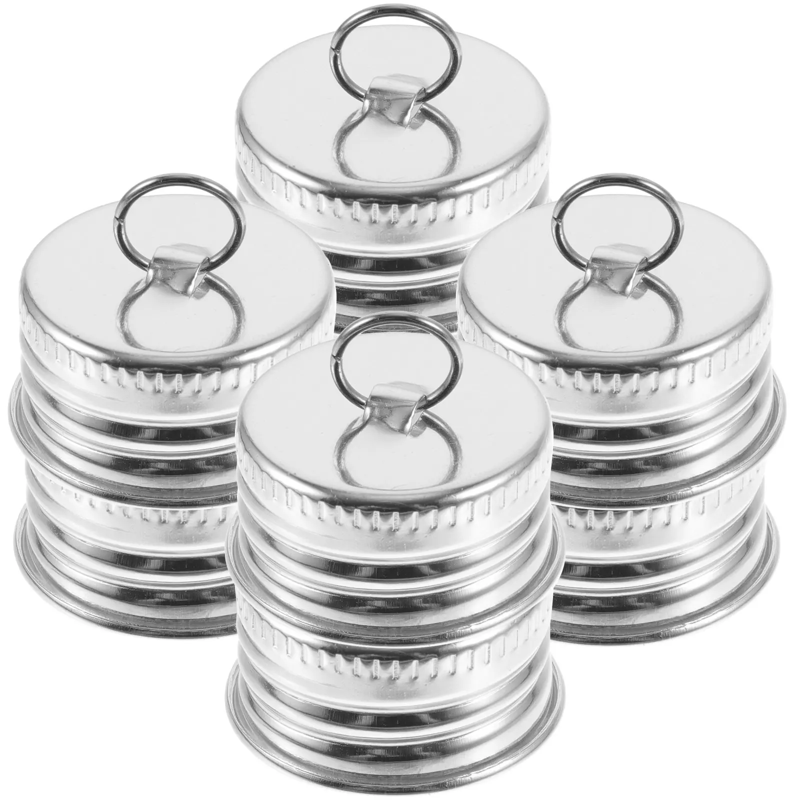 20pcs Aluminum Bottle Lids Jars Sealing Metal Lids Leak-Proof Thread Caps For Glass Jar Juice Cup Milk Bottle Household Kitchen