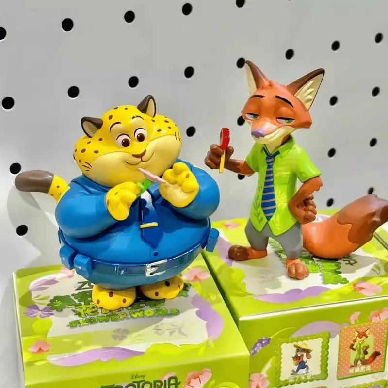 Caja ciega Zootopia con licencia genuina, serie del mundo de las flores, Judy Hopps, artesanía pequeña, regalos misteriosos, perímetro de Anime
