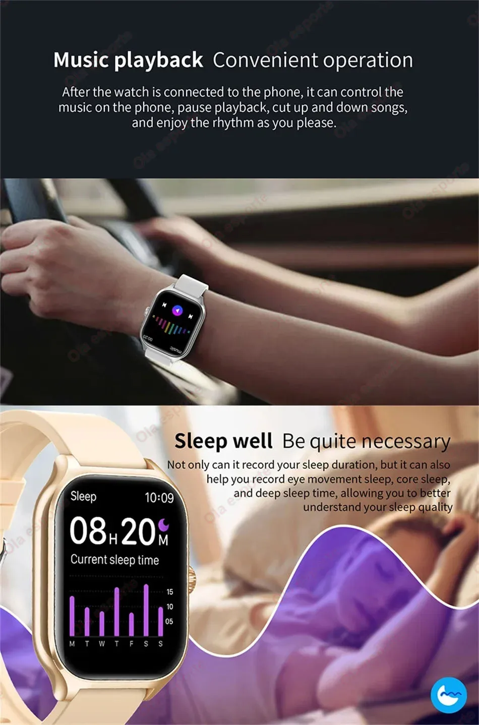Smartwatch für Männer 2,01'' AMOLED-Bildschirm Wasserdicht Mehrere Sportmodi Fitness HD Bluetooth-Anruf Smartwatch für Männer und Frauen Armband Ht30 – Detail 12