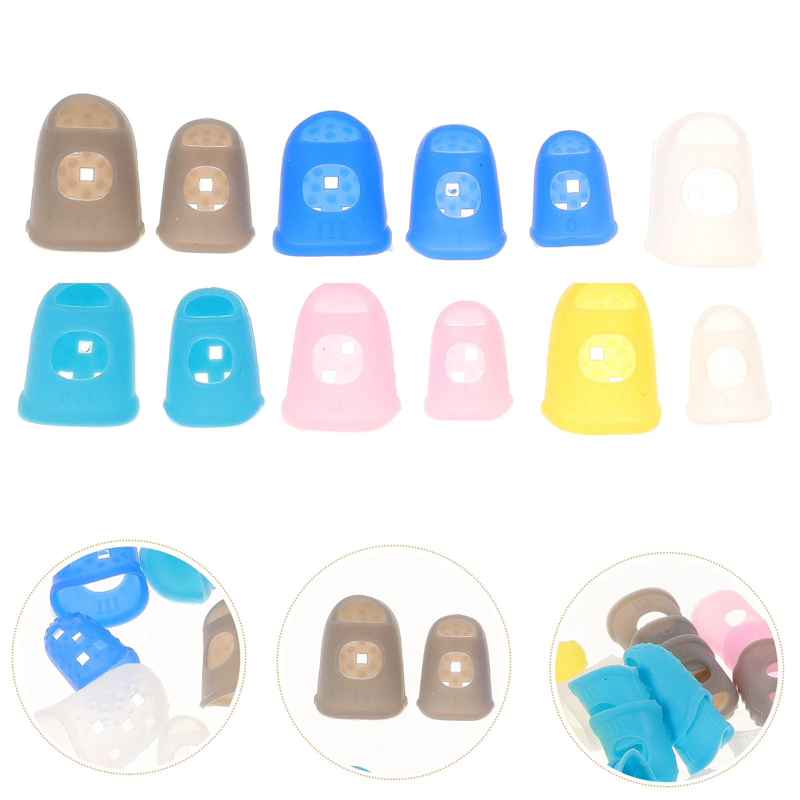 

50pcs Guitar Finger Protectors Silicone Fingertip Covers for Guitar Mandolin Ukulele Banjo Mixed Colors 0 1 2 3 4 Numbers Long