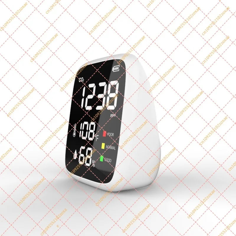 Mini CO2 Detector Alarm LED Display Air Quality Monitor Carbon Dioxide Temp Humidity Meter for Home Office School