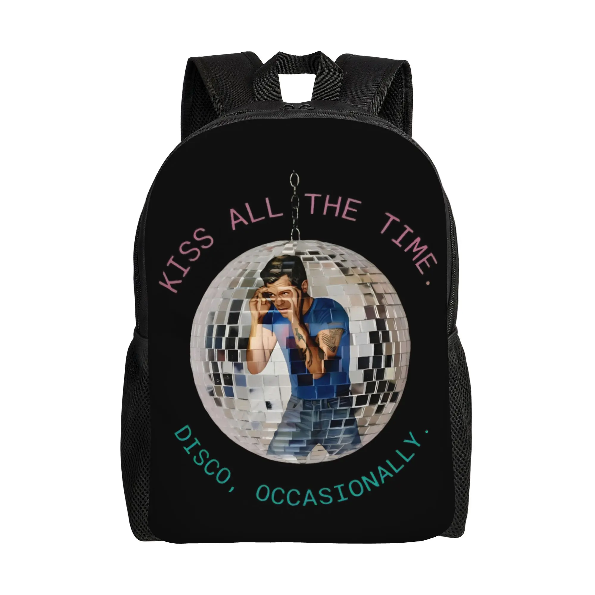 

Harrys Styles Kiss All The Time Disco Backpack Sports Student Hiking Travel Daypack for Men Women Laptop Computer Canvas Bags