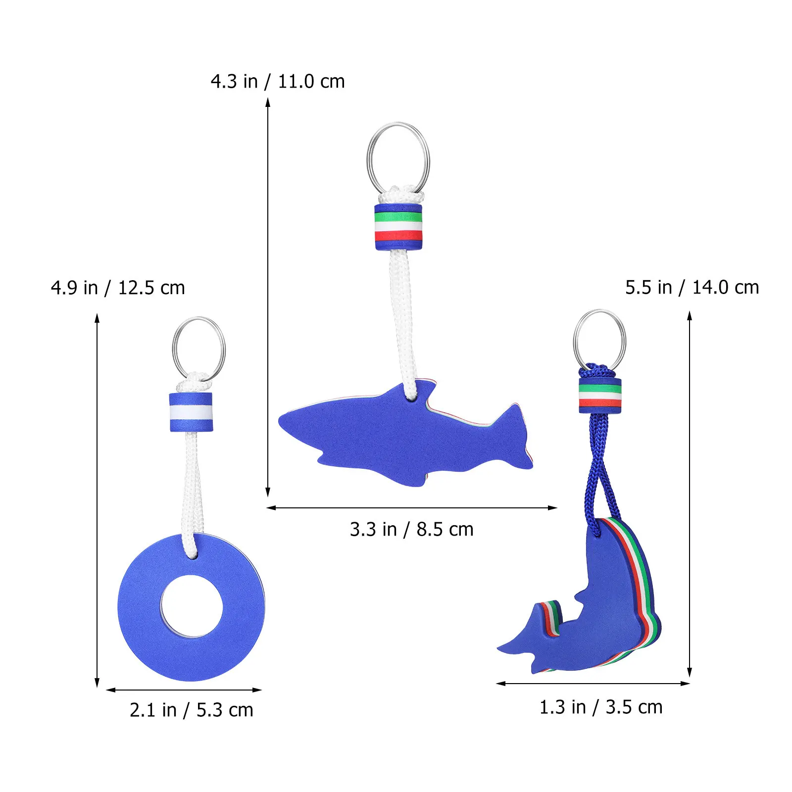 Floating Keychains 3 Pack Lightweight Key Float for Boating Fishing Surfing Swimming Water Sports Key Holder