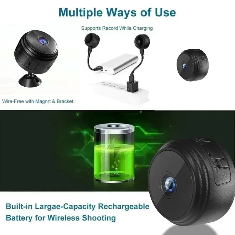 

A9 HD Wireless Network WIFI Home Surveillance Camera 1080p Outdoor Sports Night Vision Infrared Camera