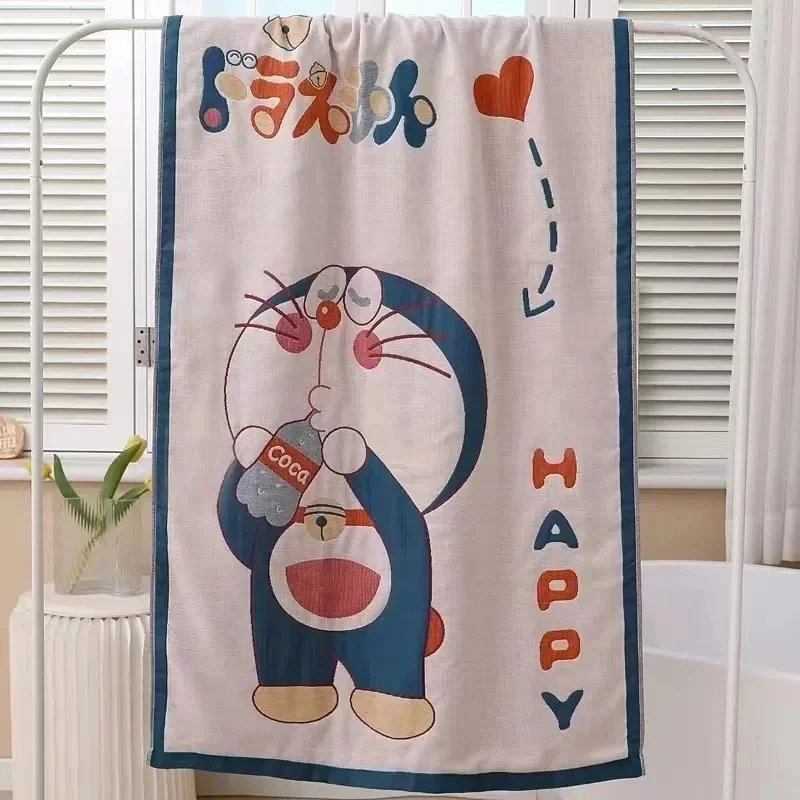 

Doraemon 80x160cm cartoon water-absorbing and quick-drying gauze bath towel Cotton bath towel men and women