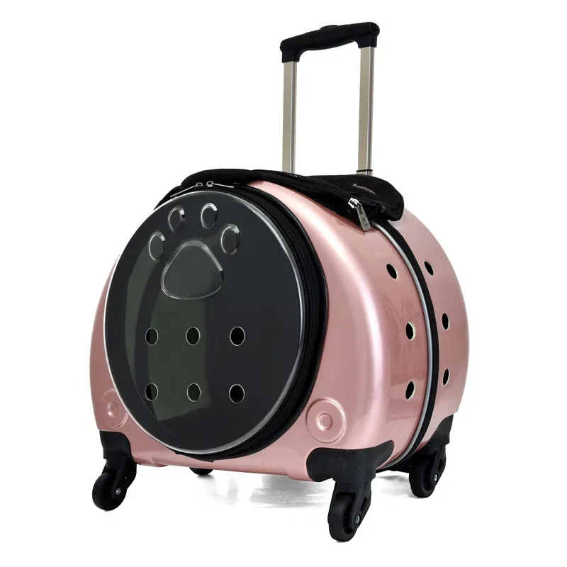 Portable Can Be Pulled With Double Backs Suitcase Acrylic Windows Lightweight Pull Rod Large Capacity Cartoon Pet Backpack G