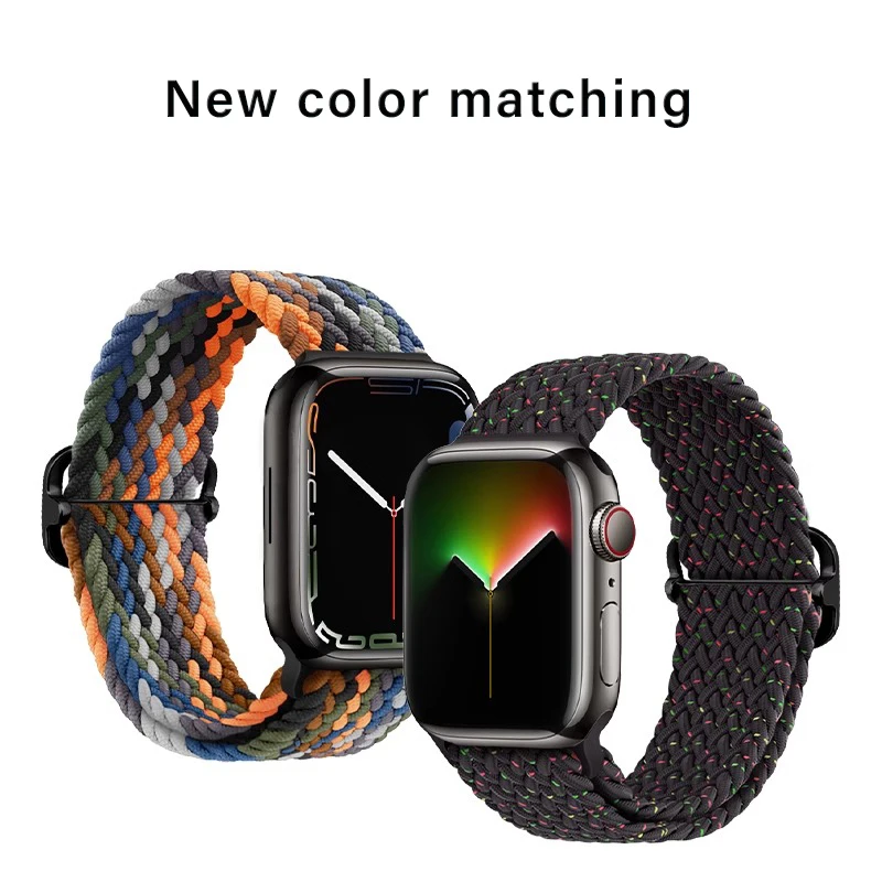 Correa trenzada para Apple Watch, pulsera de bucle elástico de 44mm, 40mm, 45mm, 41mm, 49mm, 38mm y 42mm, serie Iwatch Ultra 9 8 7 6 SE 5 3