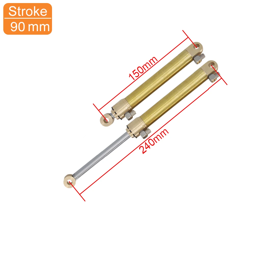 20mm Grote Olie Cilinder 30/50/70/90/110/130/140/150mm Slag Voor 1:10 1:12 RC LESU Kabolite Hydraulische Graafmachine Model Onderdelen