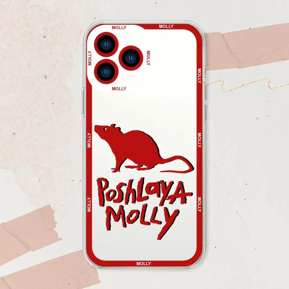 Poshlaya Molly Band Phone Case For iphone 11 12 13 14 15 Mini Plus Pro Max Transparent Shell