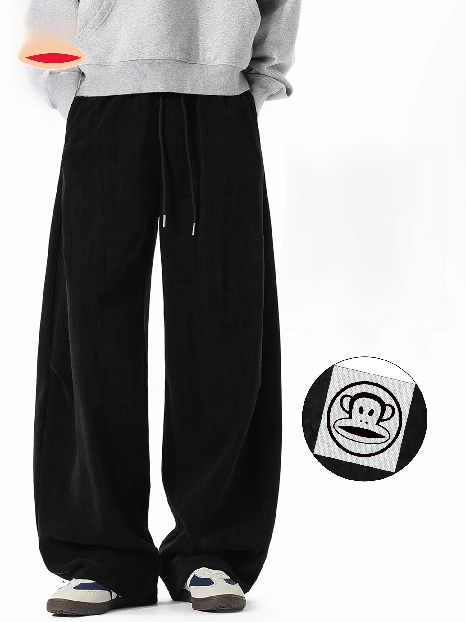 

Мужские повседневные брюки Paul Frank American Style: весенне-осенние, свободного прямого кроя, с узором «Метеор», драпированные, с эффектом «ножевого» разреза