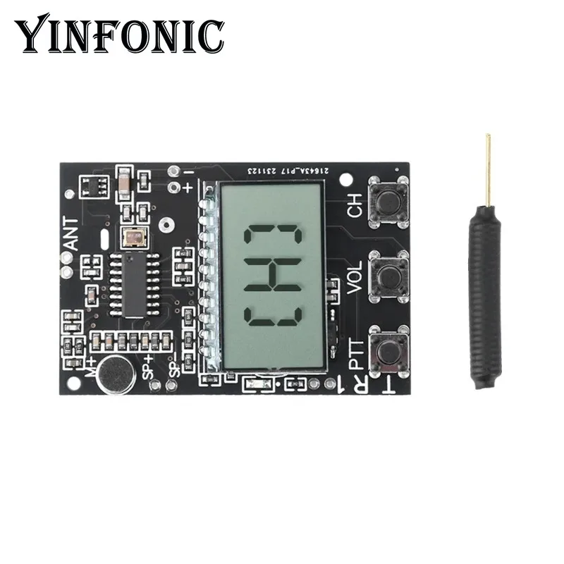 FM Walkie Talkie Circuit Board Multi-function FM Transmitter Receiver Module 7 Frequency 27-480MHz DC3.3-6V