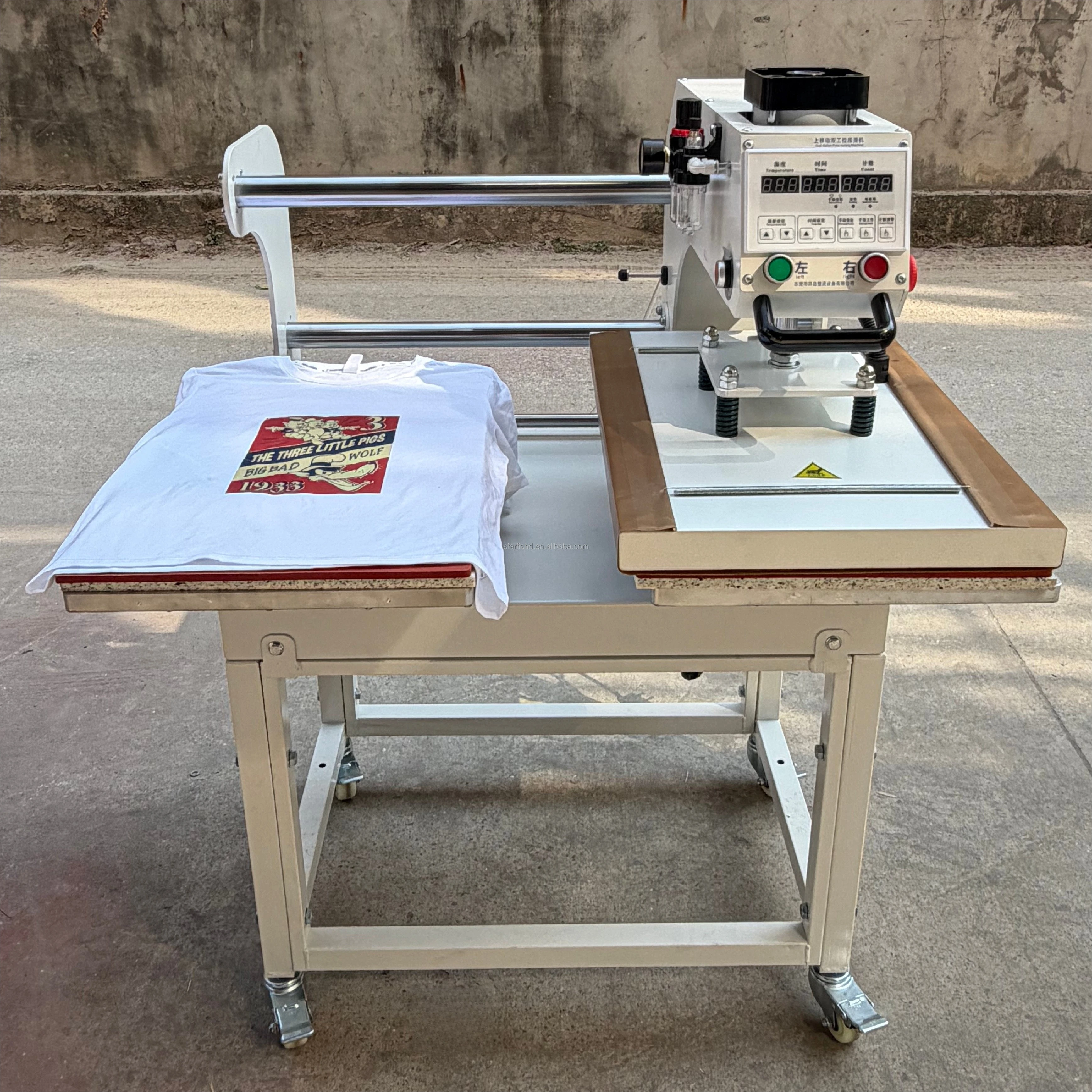 Automatic Slide Out 40*50 40*60 Pneumatic Heat Press Transfer Machine Double Press Suitable for T-shirt and cushion printing