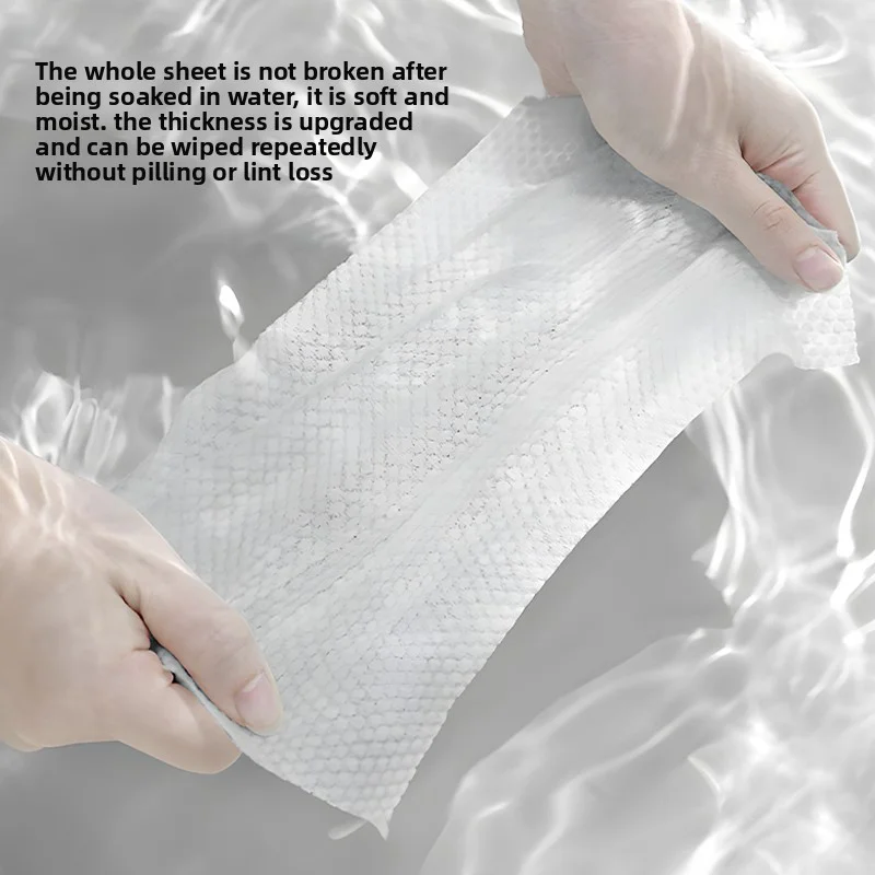 TIAN MI 3-in-1 Disposable Face Towels - Thick Pure Cotton, Dispenser Pack for Cleansing, Makeup Removal & Drying