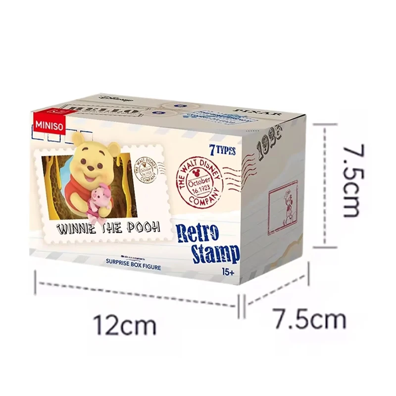 MINISO Disney Retro Stamp Blind Box Mystery Box Dzień Dziecka Prezent Świąteczny Zabawki Ozdoba na biurko Lalka Anime Pudełko Niespodzianka Oryginalne