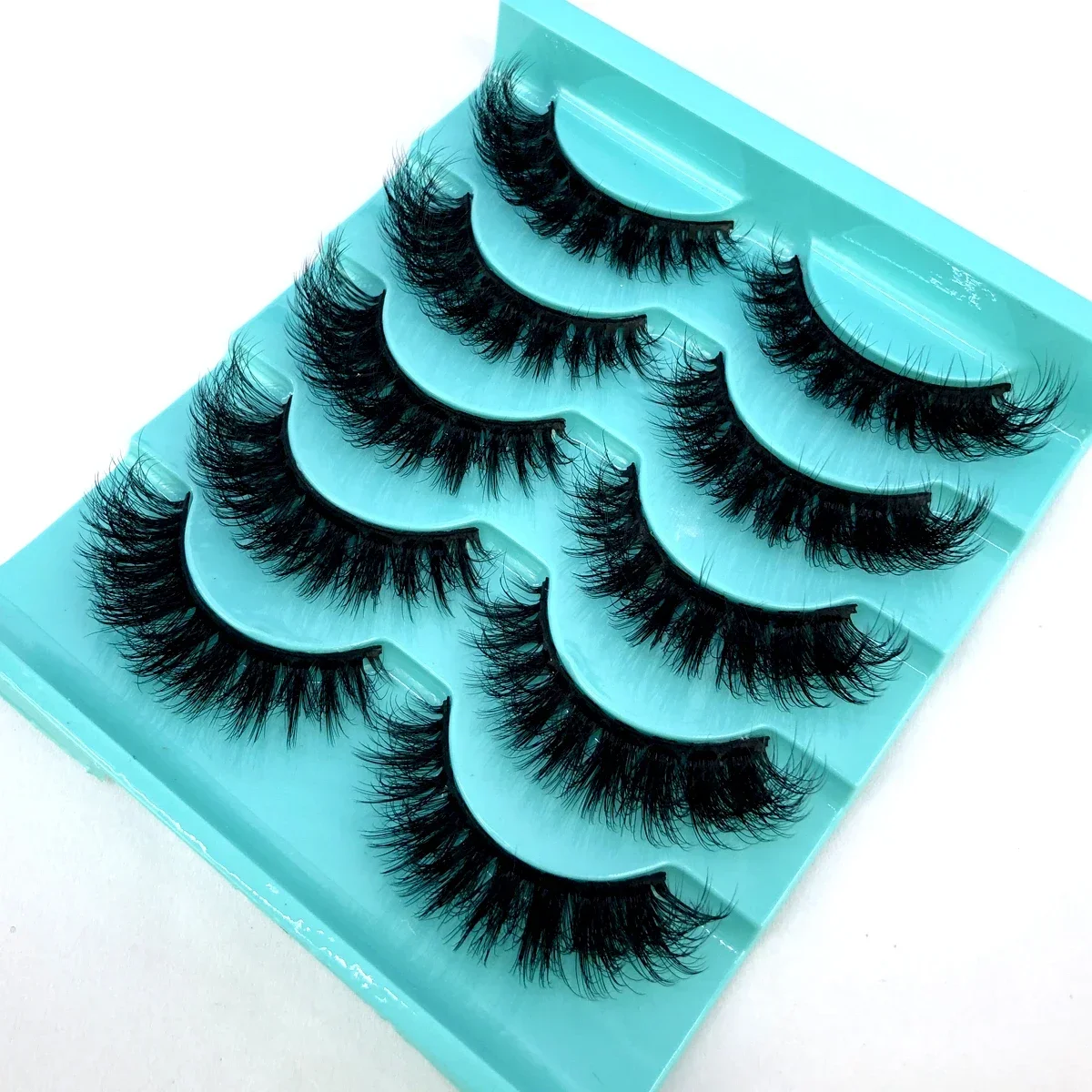 AMSDCN 5 pairs of 100% real eyelashes 3D natural fake eyelashes mink eyelashes soft eyelashes new eyelashes that can be reused