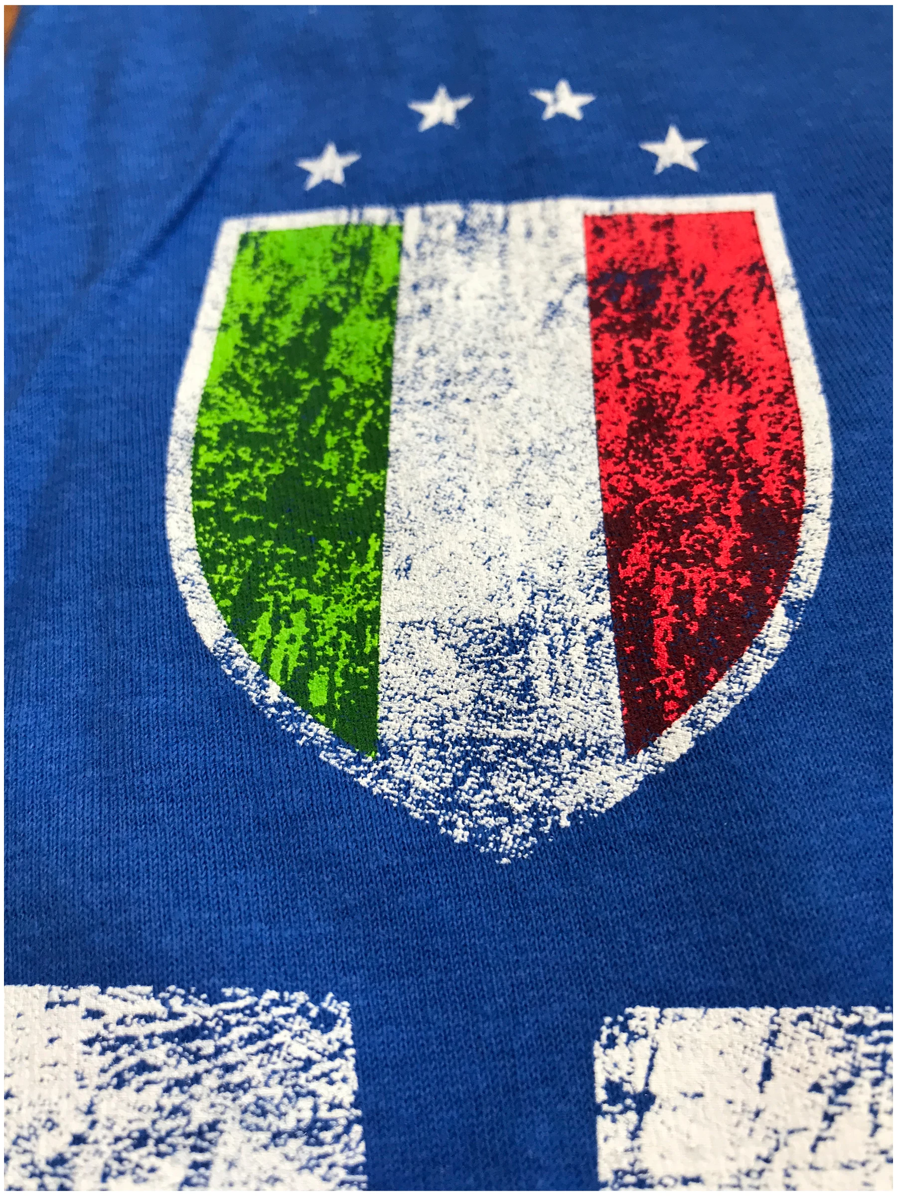 Italy Azzurri Futbol Vintage-Look National Team Fans T Shirt. New 100% Cotton Short Sleeve O-Neck T-shirt Casual Mens Top