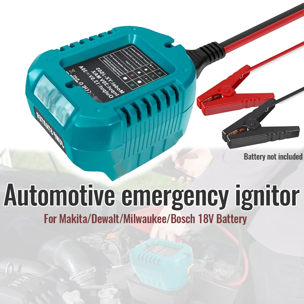 

Jumper Cables with Adapter For Makita/Dewalt/Milwaukee/Bosch 18V Battery Portable Jumper Starter Automotive Booster Cables Power