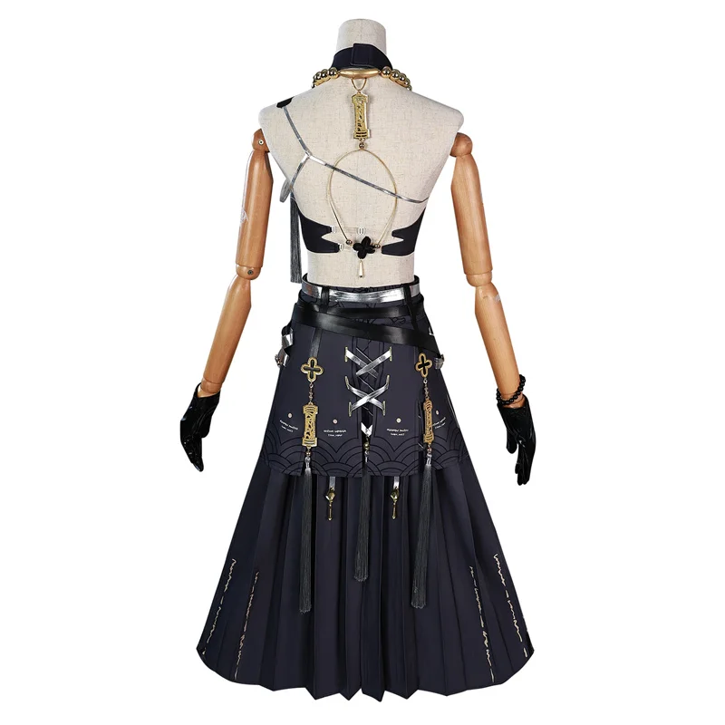 ROLECOS Game Wuthering Waves Sanhua Cosplay Costume Jinzhou Snow Waltz Sanhua Dress Women Halloween Party Outfit