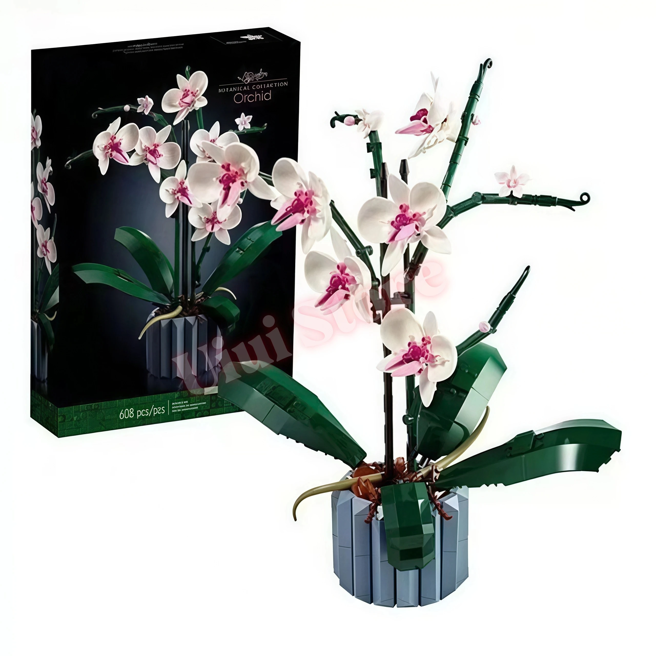 Artificial Flower Bouquet Building Blocks Set DIY Botanical Collection Home Decor Rose Orchid Potted Plant Women Mom Wife Gifts image 3