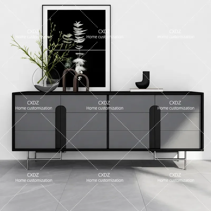 Italian Minimalist Paint Dining Side Cabinet Living Room Wall Mounted Locker Porch Storage Decorative Cabinet