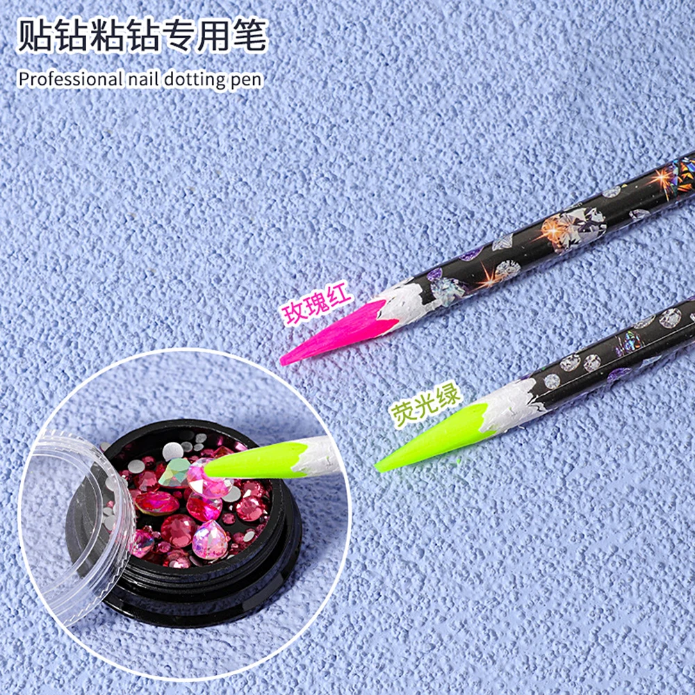 1/5Pcs Nail Dotting Wax Pen Set 22.7*0.75cm Picking Rhinestones Gems Pencil Diamond Picker Nail Art Decoration Point Drill Pen