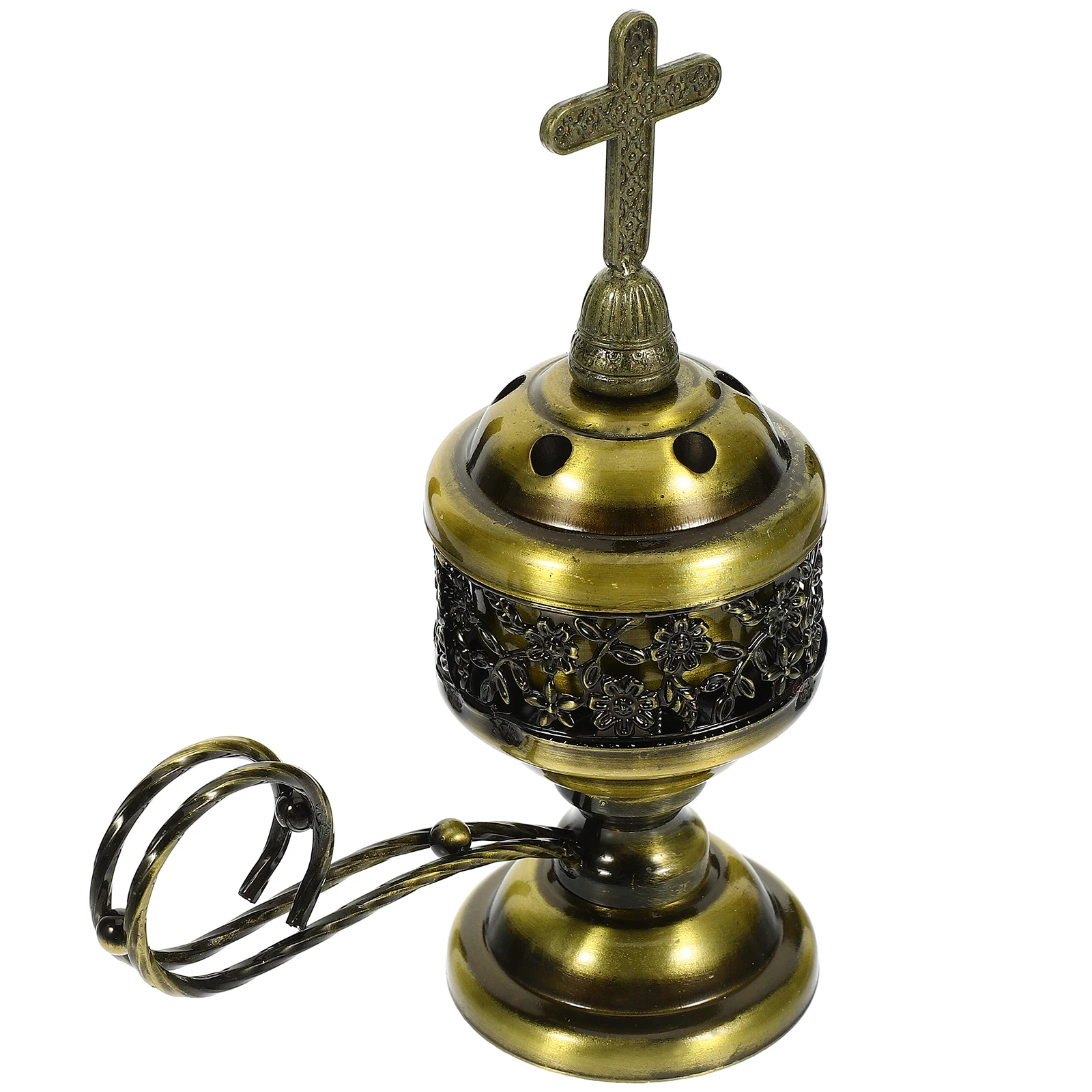 

Metal Incense Burner Vintage Style Desktop Censer Aromatherapy Holder for Home Office Room Decor Relaxing Use Incense Burner