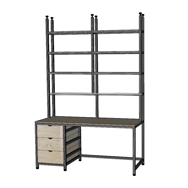 Aluminum profile household drawer writing table bookshelf marine board computer desk multi-functional desk storage rack