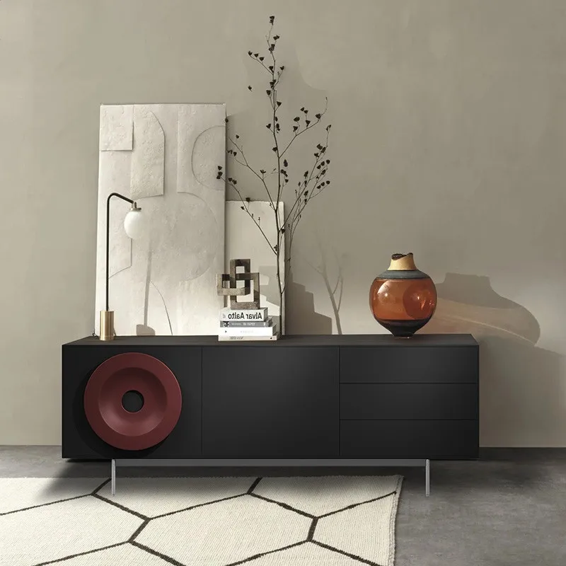 

Nordic Black Living Room Cabinets Long Wooden French Narrow Living Room Cabinets Storage Modern Meuble Rangement Furniture Home