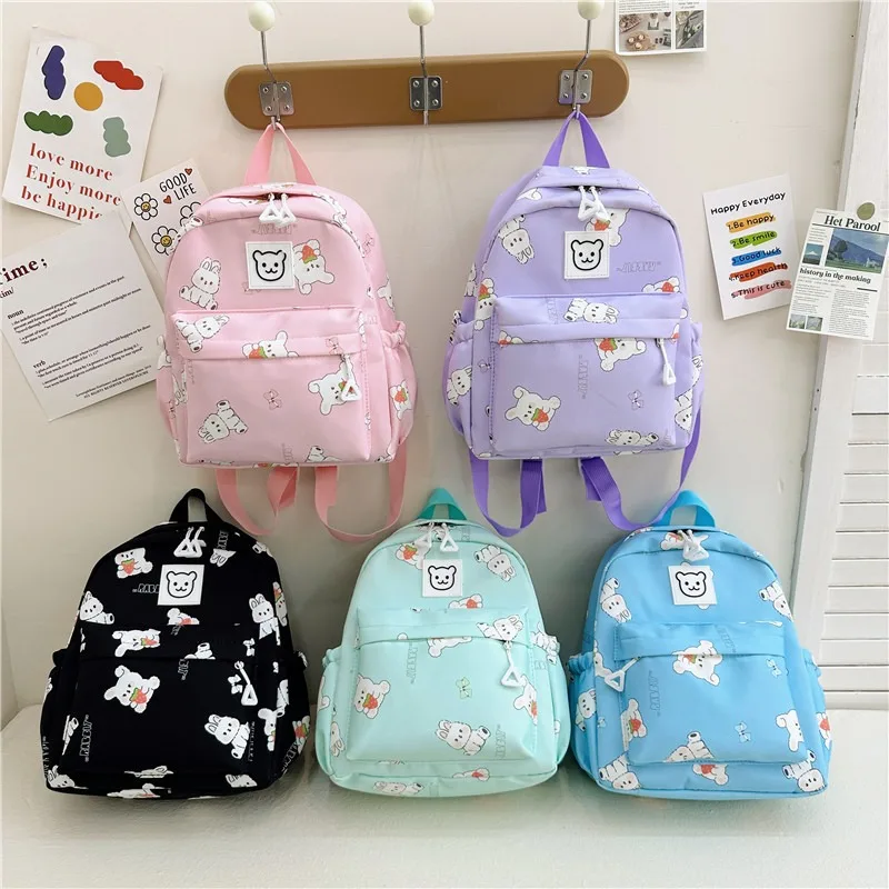 Children Backpack Kindergarten Student Schoolbag Sweet Cute Rabbit Large Capacity Casual All-match Kid Clothing Matching Bag NEW